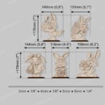 Plantilla SVG para Corte Láser: Decoración de Mesa de Conejo de Pascua - Pack Glowforge DXF - Imagen 2