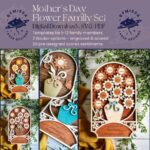 Letrero Personalizado de Flores para Familia de 1 a 12 Miembros - Regalo Día de la Madre - Plantilla SVG/PDF para Corte Láser Glowforge