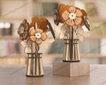 Plantilla SVG para jarrón de flores 3D cortado a láser - Decoración de mesa con archivo DXF y Glowforge - Imagen 4