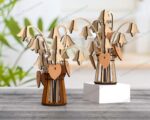 Plantilla SVG para jarrón de flores 3D cortado a láser - Decoración de mesa con archivo DXF y Glowforge - Imagen 5