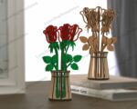 Plantilla SVG para jarrón de flores 3D cortado a láser - Decoración de mesa con archivo DXF y Glowforge - Imagen 8
