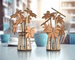 Plantilla SVG para jarrón de flores 3D cortado a láser - Decoración de mesa con archivo DXF y Glowforge - Imagen 10