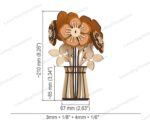 Plantilla SVG para jarrón de flores 3D cortado a láser - Decoración de mesa con archivo DXF y Glowforge - Imagen 2