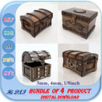 Cofre de Joyería de Madera Cortado a Láser - Plantillas SVG y DXF para 4 Unidades