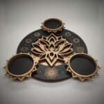 Portavelas de Loto y Chakras - Archivos SVG, AI, CDR para Corte Láser | Descarga Instantánea