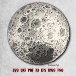 Luna llena 3D de 7 capas SVG y DXF para corte láser, decoración boho de arte de pared