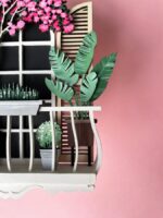 Balcón SVG en Capas con Plantas Suculentas y Flores para Corte Láser - Archivos de Decoración Pared - Imagen 6