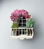 Balcón SVG en Capas con Plantas Suculentas y Flores para Corte Láser - Archivos de Decoración Pared - Imagen 8