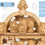Escena de la Natividad - Archivos Digitales Cortados con Láser para Glowforge en DXF, SVG, PDF y Ai - Imagen 6