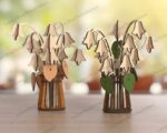 Plantilla SVG para jarrón de flores 3D cortado a láser - Decoración de mesa con archivo DXF y Glowforge - Imagen 6