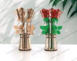 Plantilla SVG para jarrón de flores 3D cortado a láser - Decoración de mesa con archivo DXF y Glowforge - Imagen 9
