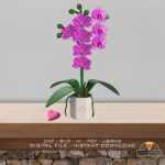 Orquídea de madera 3D, rompecabezas láser para decoración del hogar, regalo perfecto para ella, descarga DXF/PDF - Imagen 4