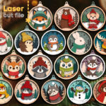 Paquete SVG de Juguetes Navideños para Árboles | Cortes Laser para Glowforge - Animales del Bosque