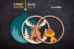 Paquete SVG de Juguetes Navideños para Árboles | Cortes Laser para Glowforge - Animales del Bosque - Imagen 7