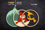 Paquete SVG de Juguetes Navideños para Árboles | Cortes Laser para Glowforge - Animales del Bosque - Imagen 6