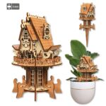 Archivo SVG de Proyecto de Corte Láser: Casa de Plantas en Madera Contrachapada 3D Ready to Use