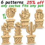 Patrón de Cactus para Corte Láser - Archivos PDF, DXF, SVG, EPS para Manualidades
