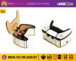 Caja de madera corte láser en forma de control de videojuegos para dulces y regalos, archivos SVG, EPS, PDF, DXF