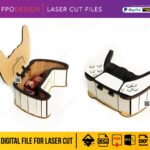 Caja de madera corte láser en forma de control de videojuegos para dulces y regalos, archivos SVG, EPS, PDF, DXF