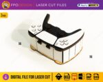 Caja de madera corte láser en forma de control de videojuegos para dulces y regalos, archivos SVG, EPS, PDF, DXF - Imagen 5