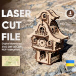 Casa de Conejo de Pascua: Archivos SVG y DXF para Corte Láser con Instrucciones de Montaje