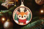 Paquete SVG de Juguetes Navideños para Árboles | Cortes Laser para Glowforge - Animales del Bosque - Imagen 8