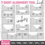 Guía de Alineación para Camisetas SVG: Regla de Diseño para Cuello en V Adultos y Niños - Imagen 4
