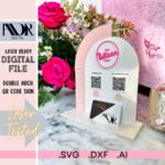Letrero Doble Arco SVG con Tarjetero para Cortadora Láser y Grabado - Plantilla Descargable - Imagen 2