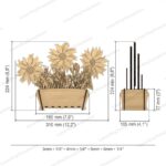 Paquete de 3 macetas 3D de madera para decoración, archivo SVG cortado a láser, patrón DXF mandala Glowforge - Imagen 2