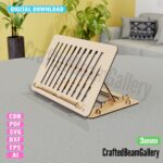 Soporte ajustable para tabletas y iPad cortado con láser - Archivo CNC 3 mm, plegable y con soporte para bolígrafo - Imagen 3