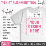 Guía de Alineación para Camisetas SVG: Regla de Diseño para Cuello en V Adultos y Niños - Imagen 2