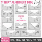 Guía de Alineación para Camisetas SVG: Regla de Diseño para Cuello en V Adultos y Niños