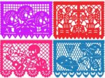 Papel Picado Clip Art para Día de Muertos - Set de Arte Mexicano en Jpeg, Pdf 300DPI, Descarga Inmediata - Imagen 5
