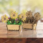 Paquete de 3 macetas 3D de madera para decoración, archivo SVG cortado a láser, patrón DXF mandala Glowforge - Imagen 7