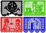 Papel Picado Clip Art para Día de Muertos - Set de Arte Mexicano en Jpeg, Pdf 300DPI, Descarga Inmediata - Imagen 3
