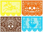 Papel Picado Clip Art para Día de Muertos - Set de Arte Mexicano en Jpeg, Pdf 300DPI, Descarga Inmediata - Imagen 4