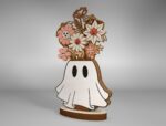 Flores Fantasmas 3D para Halloween - Archivo SVG Multicapa para Corte Láser Glowforge