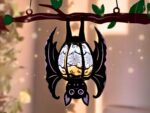 Plantilla SVG de Linterna de Murciélago para Halloween - Lámpara DIY Cortada en Papel - Imagen 4