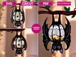 Plantilla SVG de Linterna de Murciélago para Halloween - Lámpara DIY Cortada en Papel - Imagen 2