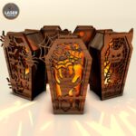 Candelabros de ataúdes para Halloween - Archivos SVG y DXF para corte láser y manualidades creativas - Imagen 2