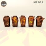 Candelabros de ataúdes para Halloween - Archivos SVG y DXF para corte láser y manualidades creativas - Imagen 3