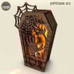 Candelabros de ataúdes para Halloween - Archivos SVG y DXF para corte láser y manualidades creativas - Imagen 6