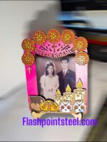 Foto digital para altar de muertos con marco de papel picado y flor de cempasúchil - Imagen 2