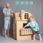 Casa de muñecas de cartón cortadas con láser - Archivos DXF SVG para CNC y Glowforge, proyecto DIY