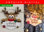 Letrero de Reno Navideño para Corte Láser - Archivo Digital de Adorno Navideño - Imagen 4