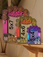 Foto digital para altar de muertos con marco de papel picado y flor de cempasúchil