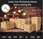 Caja de almacenamiento con tapa abatible - Archivos SVG para corte láser Glowforge - 4 tamaños disponibles