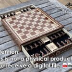 Juego de ajedrez digital para corte láser en madera y chapa - Archivos PDF, AI, DXF, EPS para tablero y piezas