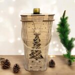 Caja de Vino SVG Cortada con Láser para Regalo, Portabotellas Navidad y Planos CNC de Madera 3mm - Imagen 5