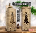 Caja de Vino SVG Cortada con Láser para Regalo, Portabotellas Navidad y Planos CNC de Madera 3mm